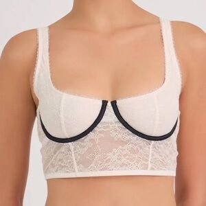 NWT La Senza Elegant Lace Bralette - Cream and Black